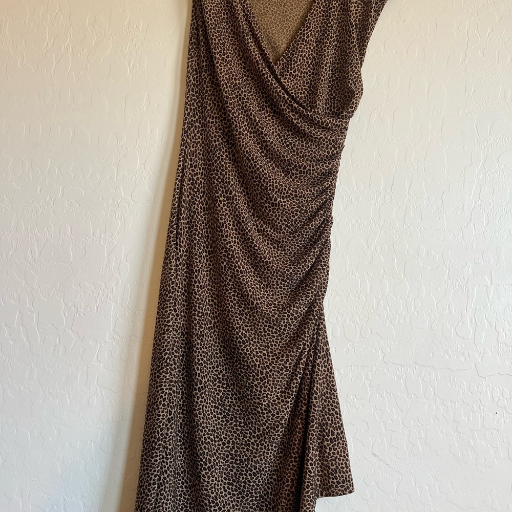 Michael Kors Brown Asymmetrical Sheath Dress
